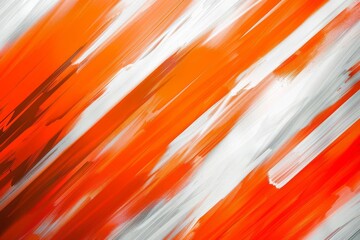 Abstract background with vibrant orange and white diagonal stripes, energetic pattern illustration - obrazy, fototapety, plakaty