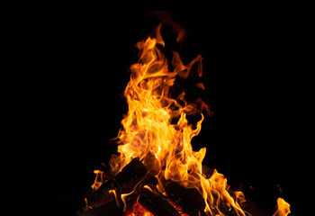 fire isolated on transparent background cutout 