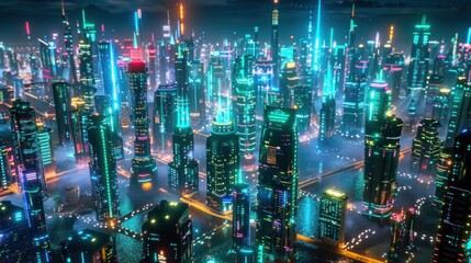 Cyberpunk-Inspired Cityscape