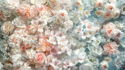 Fototapeta na wymiar Pastel blossoms display for a captivating floral banner