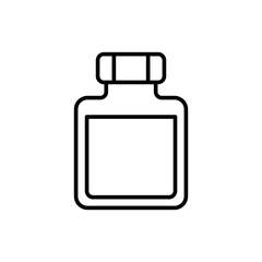 Ink bottle outline icons, minimalist vector illustration ,simple transparent graphic element .Isolated on white background