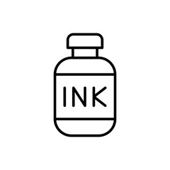 Ink bottle outline icons, minimalist vector illustration ,simple transparent graphic element .Isolated on white background