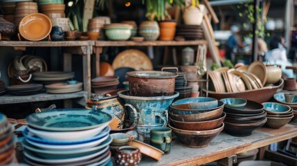 Pre-loved Household Items at Flea Market. Encouraging a sustainable and eco-friendly lifestyle.
