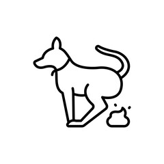 Dog poop outline icons, minimalist vector illustration ,simple transparent graphic element .Isolated on white background