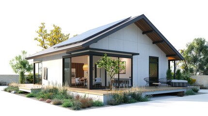 Fototapeta na wymiar Visualize an energy-efficient starter home