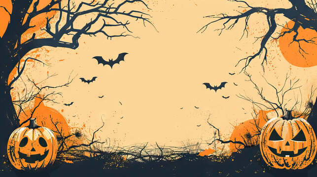halloween background horror design vector AI generative