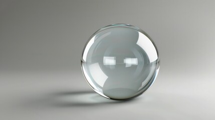 Isolated image of a glass ball for a transparent and clear design.