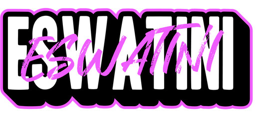 eswatini Stiker On Modern Typography Style Design for Sticker, T-shirt, Mug, Hoodie, Poster & for any Merchandise Printing on Transparent Background