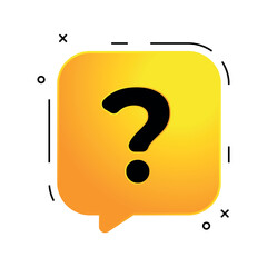 Social media notification icon, bubble speech with question mark