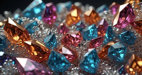 Abstract multicolored crystal background - obrazy, fototapety, plakaty