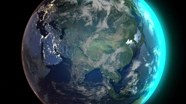 Realistic Earth Zoom to Countries from Space and Orbit France 4K 60 FPS