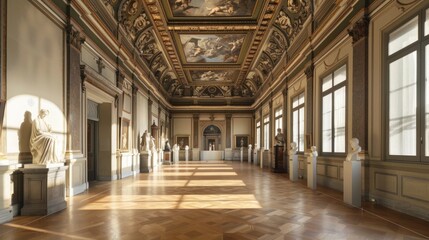 50. The Uffizi Gallery as a Nexus of Art and Science: Reimagine the Uffizi Gallery as a nexus of art  - obrazy, fototapety, plakaty