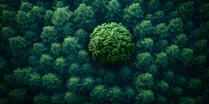 Innovative digital technology aids in sustainable reforestation efforts promoting global environmental growth and a greener future. Concept Sustainable Reforestation, Digital Technology