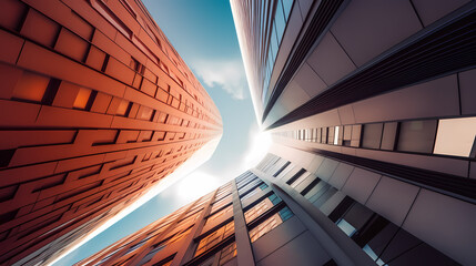 Obraz premium Abstract modern architecture low wide angle view