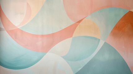 Soft pastel hues blending seamlessly in abstract patterns on the wall.