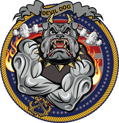 The military Bulldog  devil dog