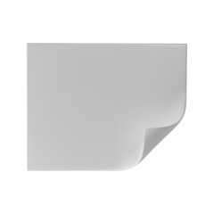 3d horizontal sheet of white paper with a folded corner icon. Blank perfect templates of a price tags. Empty mock up for memos. Vector white sheet of paper isolated on white background.