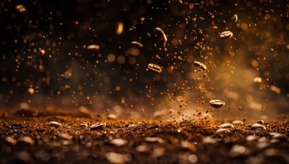 KSA photo of coffee beans falling on the ground with
