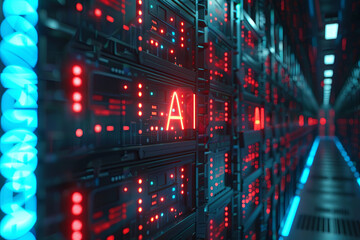 Obraz premium A data center for AI training
