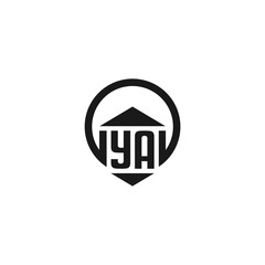 YA Initial Construction Real Estate Home Logo Design Vector