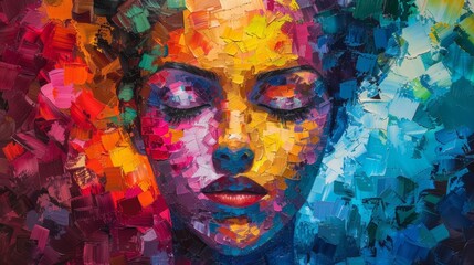 Obraz premium A dazzling analysis of emotions spectrum in the mosaic of humanity