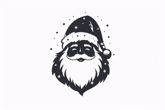 a black and white image of a santa claus