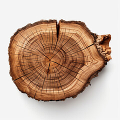 tree trunk cut on isolated background сreated with Generative Ai