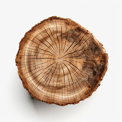 tree trunk cut on isolated background сreated with Generative Ai
