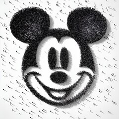 black and white drawing of a Miki mouse 