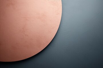 抽象テンプレート。ブルーグレーの背景にグランジ質感のピンクの円の一部