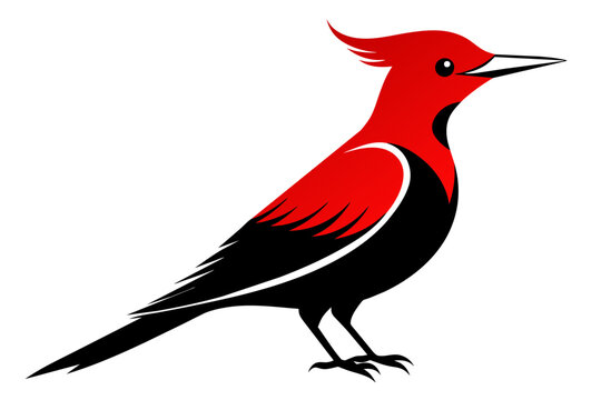 recommend clip art: red bellied woodpecker silhouette black vector illustration