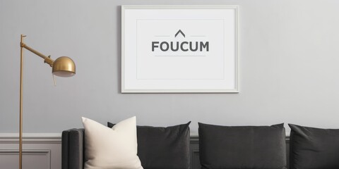 Mockup poster frame in interior background