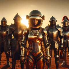 Knights on Mars - obrazy, fototapety, plakaty
