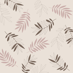 Abstract outlined branches seamless pattern.  Hand drawn natural organic ornament. Botanical seamless background