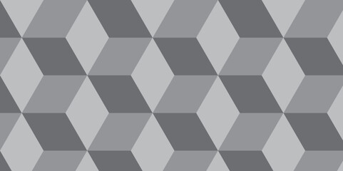 Seamless abstract black and gray stripe rectangles hexagon type cube geometric pattern. modern square diamond mosaic pattern. retro ornament grid tiles and wallpaper used for background.