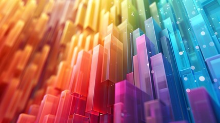 A stunning 3D render of an abstract multicolor spectrum