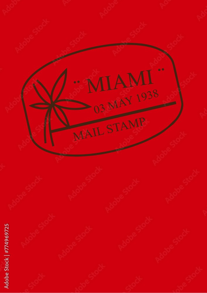 Canvas Prints miami mail stamp logo