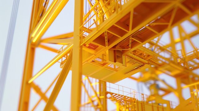 Construction crane. Background with a crane for advertising the construction of buildings and structures, rental of construction equipment and services of contractors and organizations. - Powered by Adobe