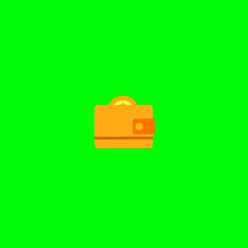 wallet and coin flat illustration footage for design, template, website, etc