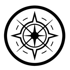 Sleek compass outline icon in vector format for navigation designs.