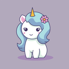 Fototapeta premium drawing vector minimalistic cute unicorn