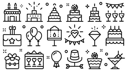 Set Of Event Planning Icons 
