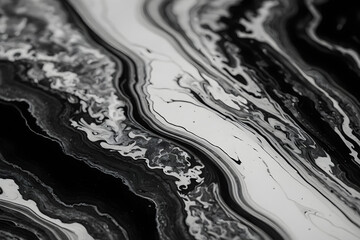 Marbling wallpaper in black and white color tones background