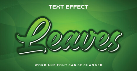 Fototapeta na wymiar Leaves editable text effect