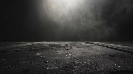 Fotobehang A sense of vast emptiness on  dark background  AI generated illustration © ArtStage