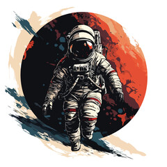Astronaut in spacesuit fling in the space with space rocket  © AlAmin