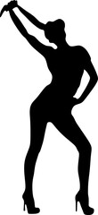 Silhouette vector illustration Sexy Woman Modeling