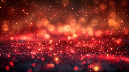 Abstract of red and bokeh light with glitter background