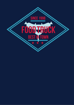 since 1998 food truck best in town logo vintage stamp