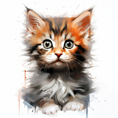 Watercolor kitten clipart